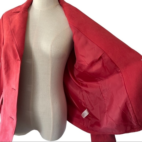 Northern Reflections red button up SOFT suede like blazer jacket - Picture 6 of 13
